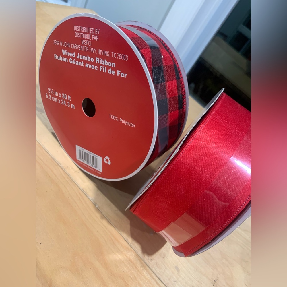 2 wired jumbo ribbons